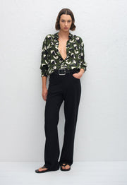 Long Sleeve Silk Shirt - Agave - Matteau